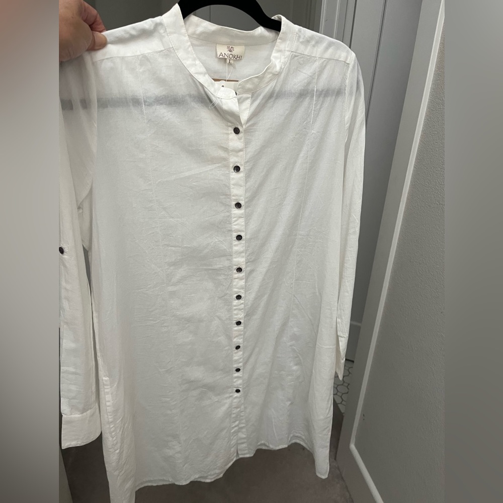 Anokhi long white shirt, 100% organic cotton